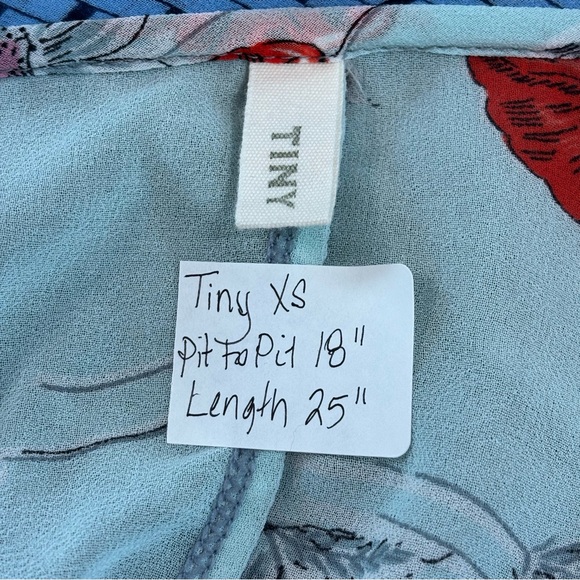 Anthropologie Tiny Chiffon Print with Grey Knit Long Sleeve XD - Picture 7 of 7